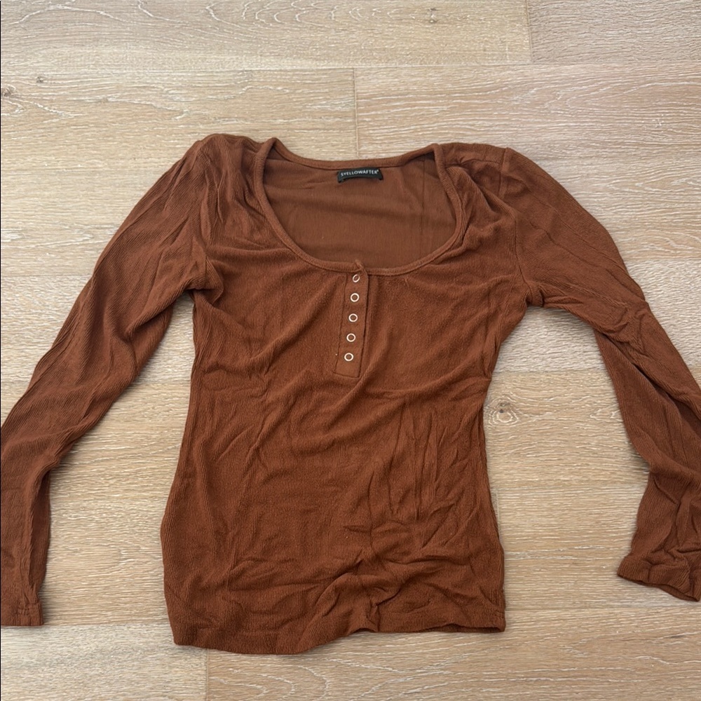Brown Long Sleeve Top